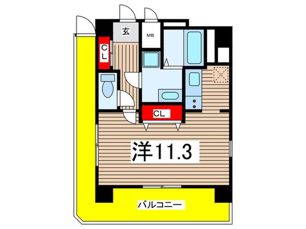 ファーストプレイス菊川（1101）の物件間取画像